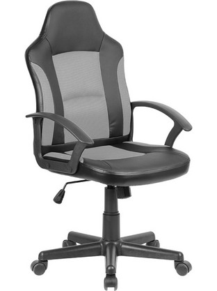 Zita Plus A6130 Καρέκλα Gaming Δερματίνης Μαύρη Γκρι 01.0261