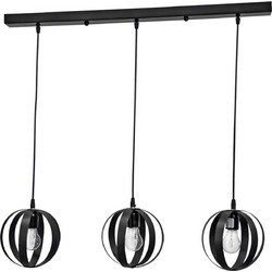 Heronia Lighting LAMA/3L Raga CE Κρεμαστό Φωτιστικό Οροφής Ράγα Τρίφωτο LED με Θερμό Λευκό Φως Μαύρο 34-0060