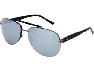 Moritz 11406 MJ03 Ανδρικά Γυαλιά Ηλίου Aviator Κοκάλινα Μαύρα με Ασημί Καθρέπτη Φακό