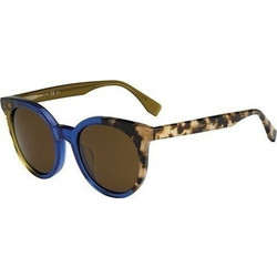 Fendi FF 0064/S MY/DEC Γυναικεία Γυαλιά Ηλίου Στρογγυλά Κοκάλινα Ταρταρούγα με Καφέ Φακό