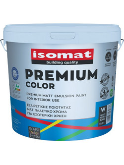 Isomat Premium Color Πλαστικό Χρώμα Εσωτερικού Χώρου Λευκό 10lt