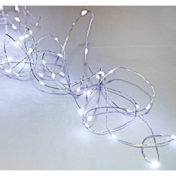 Adeleq 100 Χριστουγεννιάτικα Λαμπάκια LED σε Ασημί Σύρμα Εξωτερικού Χώρου Ψυχρά Λευκά 30-109