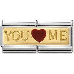 Link Nomination Double Engraved Enamel You And Me 030720/01