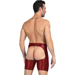 Burgundy wet look boxer briefs