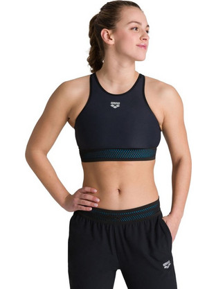 Arena Gym Bra Top Cross Back Αθλητικό Μπουστάκι με Μέτρια Στήριξη & Αφαιρούμενη Ενίσχυση Μαύρο 003620-500