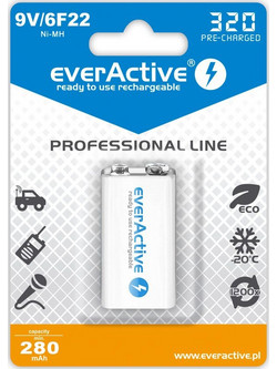 everActive Professional Line 9V 280mAh 1τμχ