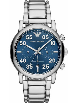 Emporio Armani Luigi Ανδρικό Ρολόι Χρονογράφος με Ασημί Μεταλλικό Μπρασελέ AR11132