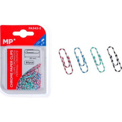 MP πλαστικοποιημένοι συνδετήρες PA342-2, 28mm, 80τμχ, χρωματιστοί