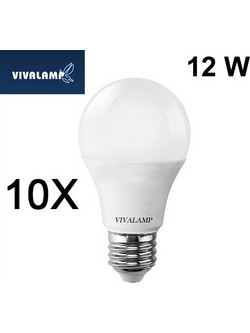 10Χ Λαμπτήρες Led E27 A60 12W Large Screw Attack (A60-12W) Ψυχρό 6400Κ 960Lm