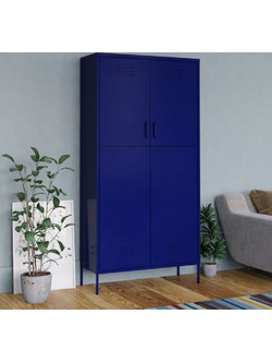 vidaXL Δίφυλλη Ντουλάπα Ρούχων Μπλε 90x50x180cm 336244