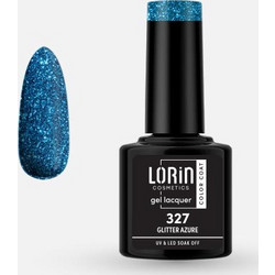 Lorin Gel Lacquer 327 Azure Glitter Ημιμόνιμο Βερνίκι Νυχιών 8ml