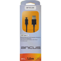 Ancus Καλώδιο σύνδεσης Ancus USB σε USB-C 2,1Α Μαύρο 1m 00734
