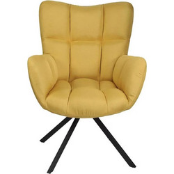 Aria Trade Πολυθρόνα Υφασμάτινη Κίτρινη Armhair 72x67x88cm