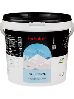 Hydroton Hydrocryl Ακρυλικό Χρώμα Εσωτερικού Χώρου Λευκό 3lt