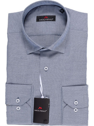 Μακρυμάνικο Πουκάμισο Regular Fit MOLTENO 6532 Μπλε-Γκρι