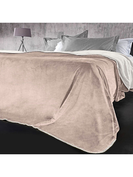 Κουβέρτα Velvet (Σετ 2τμχ) Pudra Guy Laroche Υπέρδιπλo 220x240cm 100% Βαμβακερή Φανέλα
