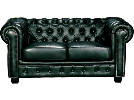 Woodwell Chesterfield 689 Διθέσιος Καναπές Δερμάτινος Πράσινος 160x92x72cm Ε9574,23