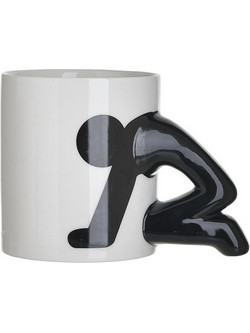 INART ΚΟΥΠΑ ΚΕΡΑΜΙΚΗ ΛΕΥΚΗ/ΜΑΥΡΗ 10Χ8Χ9 - 8cm x 9cm x 10cm
