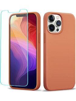 iPhone 13 Pro Max 6.7 inch - Soft Rubberized TPU Slim Protective Cover for Phone - Brown (oem)