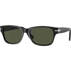 Persol PO3288/S 95/31 Ανδρικά Γυαλιά Ηλίου Τετράγωνα Κοκάλινα Μαύρα με Πράσινο Polarized Φακό