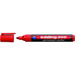 EDDING ανεξίτηλος μαρκαδόρος 300, 1.5-3mm, επαναγεμιζόμενος, κόκκινος 4-300002