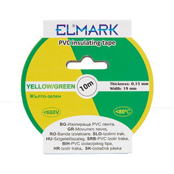 INSULATING TAPE 10mx19mm YELLOW/GREEN - 51015