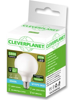 Cleverplanet Glob Led 20W/Ε27 Ψυχρό Φως 6500Κ-1600Lumens
