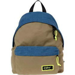 City The Drop Jeans Co Σχολική Τσάντα Πλάτης Γυμνασίου - Λυκείου Μπεζ 32317