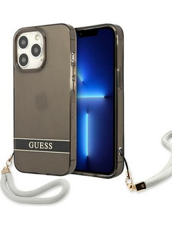 Guess Strap Back Cover Transparent (iPhone 13 Pro)