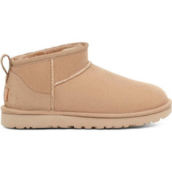 UGG Classic Ultra Mini Γυναικεία Μποτάκια Suede Nude με Γούνα 1116109-SAN