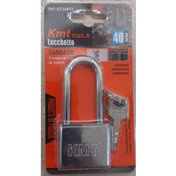 Kmt Tools 6314653 Λουκέτο Ασφαλείας Πέταλο Ασημί με 3 Κλειδιά 40mm - KmtTools