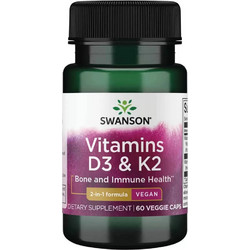 Swanson Vitamins D3 & K2 60 Κάψουλες