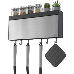 Επιτοίχια Πολυθήκη Κουζίνας 3 σε 1 Inox 37,5 x 24,4 x 7εκ. Metaltex Tango 254412