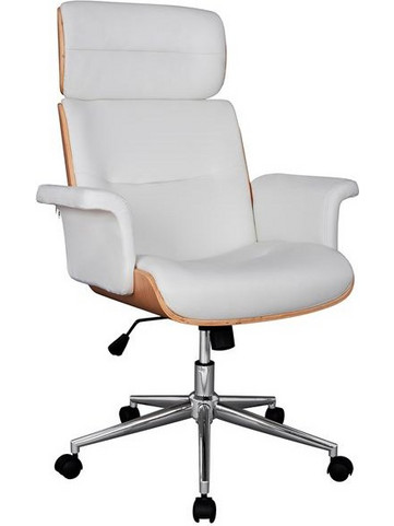 HomeMarkt Superior Pro Καρέκλα Γραφείου Διευθυντική με Προσκέφαλο και Ανάκλιση Άσπρη HM1108.02