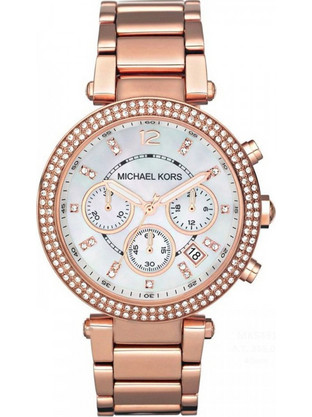 Michael Kors Parker Γυναικείο Ρολόι Χρονογράφος με Ροζ Χρυσό Μεταλλικό Μπρασελέ MK5491