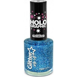 PaintGlow Holographic Me Up Blue Glitter Βερνίκι Νυχιών 10ml