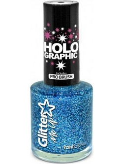 PaintGlow Holographic Me Up Blue Glitter Βερνίκι Νυχιών 10ml