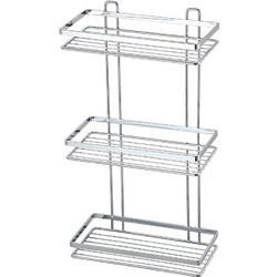 Estia Elegant Επιτοίχια Ραφιέρα Μπάνιου Inox με 3 Ράφια 25x12x46cm