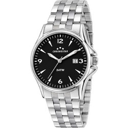 Chronostar Ανδρικό Ρολόι Χρονογράφος με Ασημί Μεταλλικό Μπρασελέ R3753121001