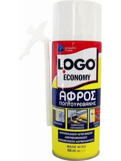 Αφρός Πολυουρεθάνης Economy Pu Γεμιστικός 300ml Ελεγχόμενης Διόγκωσης 2σε1 (Χεριού-Πιστολιού) LOGO