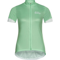 Odlo Cycling Essentilal Print Γυναικεία Ποδηλατική Κοντομάνικη Μπλουζα με Φερμουάρ (411961/40399) Μέντα