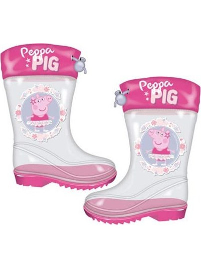 Παιδικές Διάφανες Γαλότσες για κορίτσια με θέμα Peppa Pig, με Ροζ λεπτομέρειες - Aria Trade
