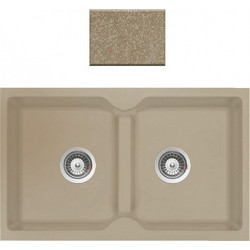 Sanitec Classic 340 Υποκαθήμενος Νεροχύτης Γρανίτη Ματ Metallic Cream 78x50cm