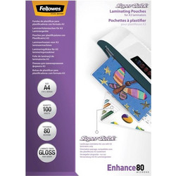 Fellowes SuperQuick A4 80 Mic Glossy Φύλλα Πλαστικοποίησης
