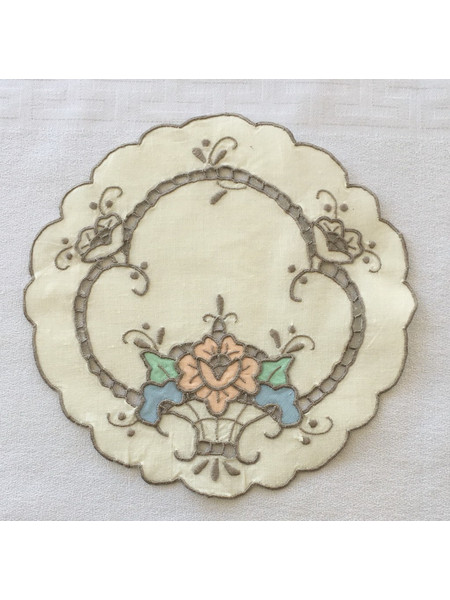 Πετσετάκι κεντητό 19x19 - DressingHome - 2450 - Γλάστρα - Πολύχρωμο