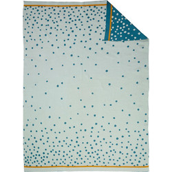 Done By Deer Happy Dots Κουβέρτα Πλεκτή Αγκαλιάς 80x100 Γαλάζια Πετρόλ