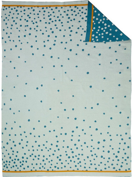 Done By Deer Happy Dots Κουβέρτα Πλεκτή Αγκαλιάς 80x100 Γαλάζια Πετρόλ