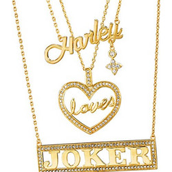 Noble Collection SUICIDE SQUAD Harley Loves Joker - Σετ απο 3 Κολλιέ Μενταγόν