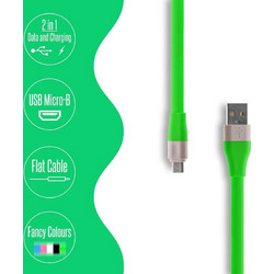 Καλώδιο Φόρτισης - Δεδομένων Micro usb Πράσινο 1.2m