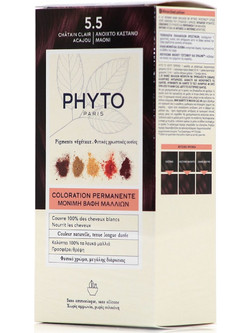 Phyto PhytoColor 5.5 Ανοιχτό Καστανό Μαονί Μόνιμη Βαφή Μαλλιών Χωρίς Αμμωνία 50ml